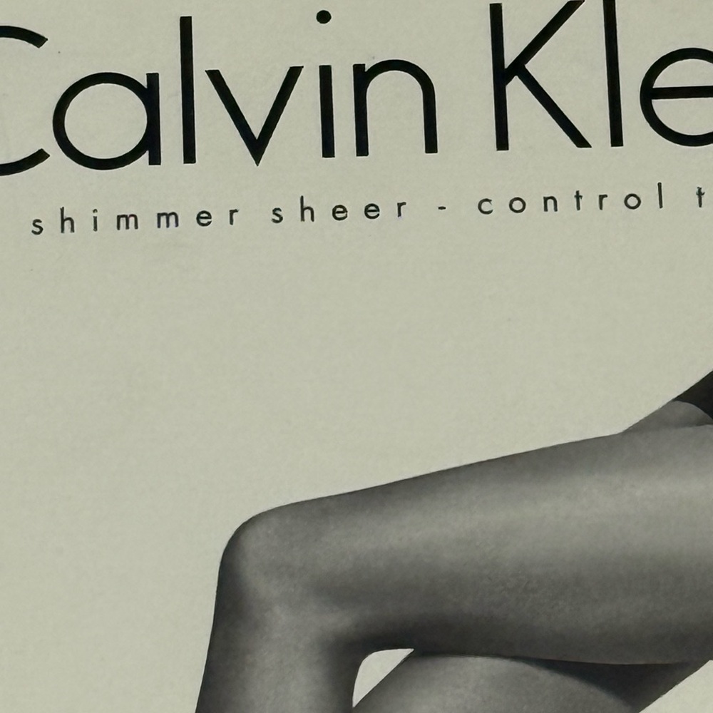 Calvin Klein Silver Shimmer Sheer Control Top Tights Size A - Picture 3 of 6